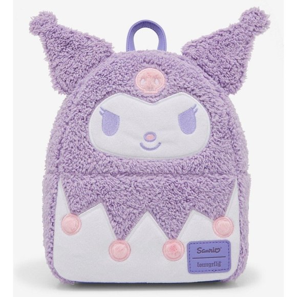Loungefly Handbags - Loungefly Kuromi Mini Backpack Purple Fuzzy Sherpa NEW